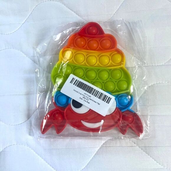 New in Packaging Hermit Crab Rainbow Push Pop Pop It Fidget Toy 6 inches  - Picture 3 of 5